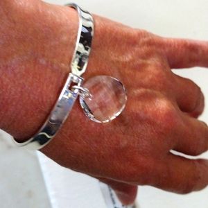 Swarovski dangling crystal silver bracelet.